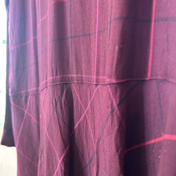 J. Jill Women’s Deep Red Button Down Shirt with Windowpane Design, S - Picture 5 of 8